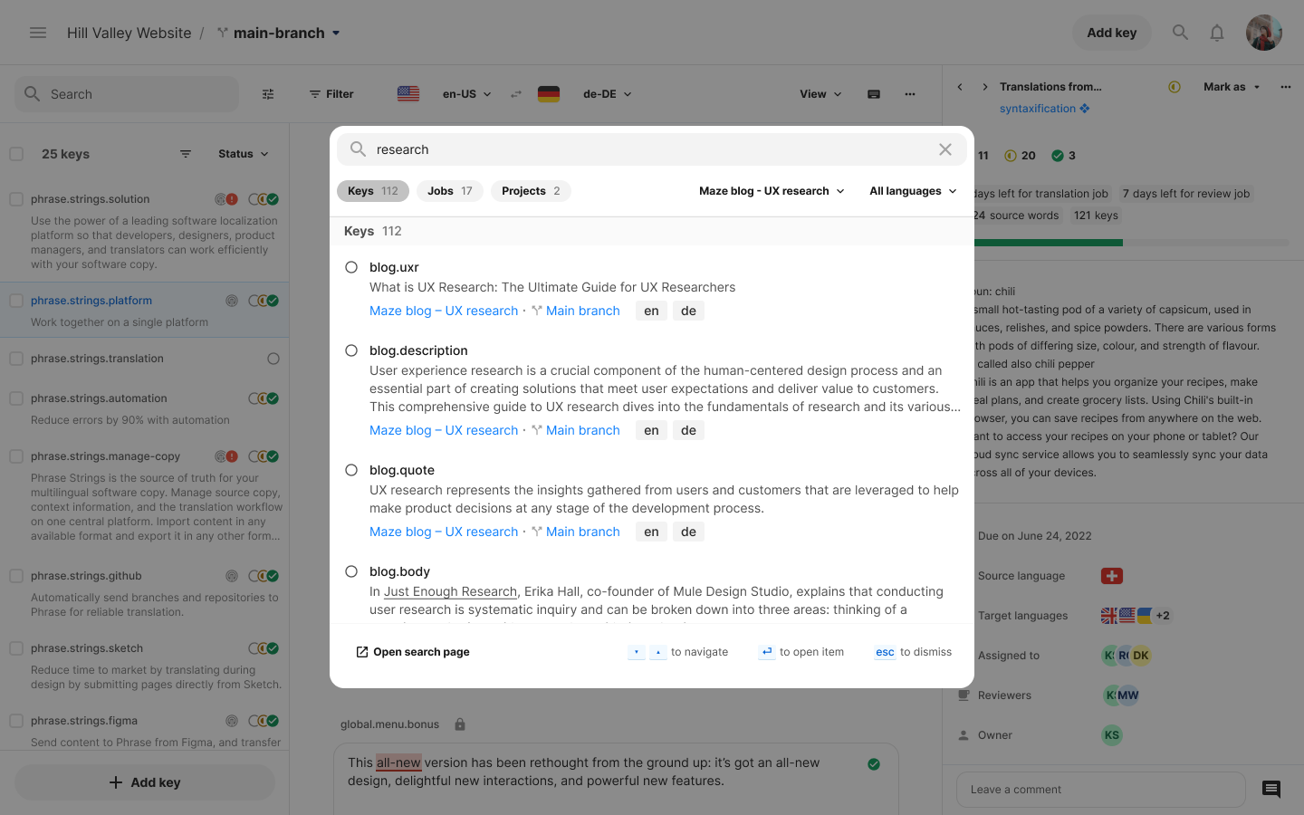 Search Modal