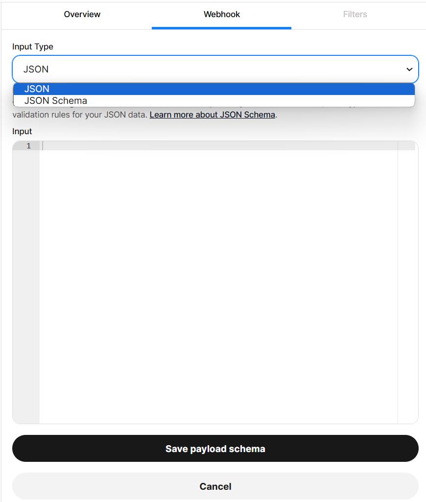 Webhook Input Type