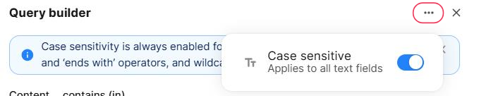 Case Sensitive Option Toggle