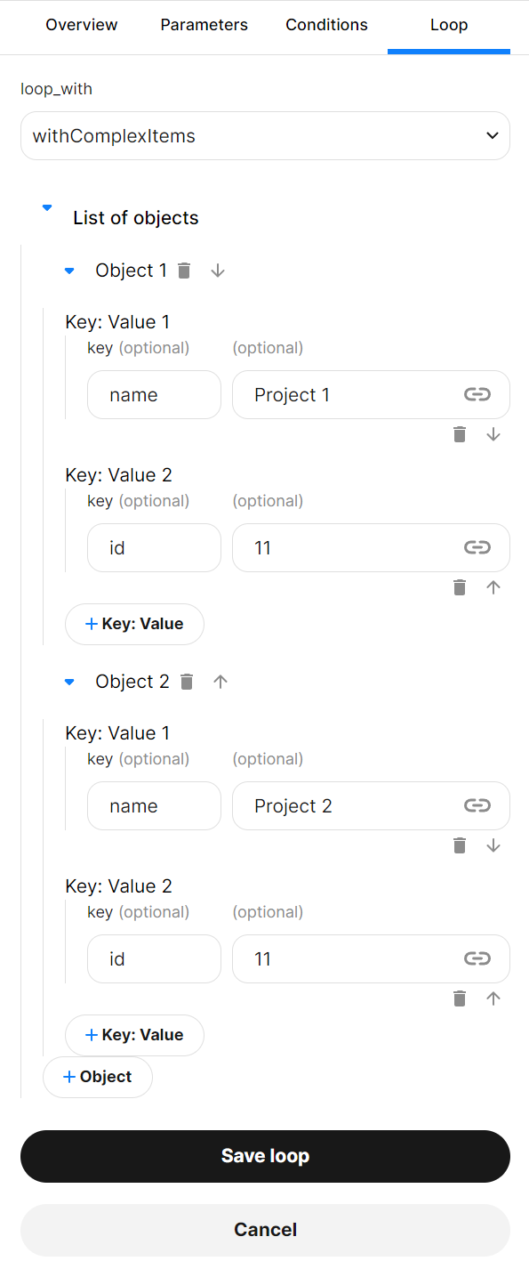 Loop with Complex Items Example